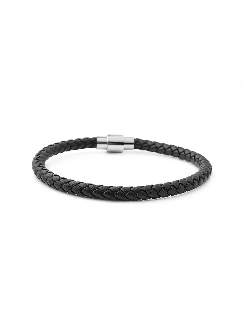 Riblor  Vittorio Leather Bracelet Black for Men | Best Price UAE